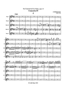 BOISMORTIER: Six Concerti for Five Flutes - score