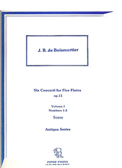 BOISMORTIER: Six Concerti for Five Flutes - score